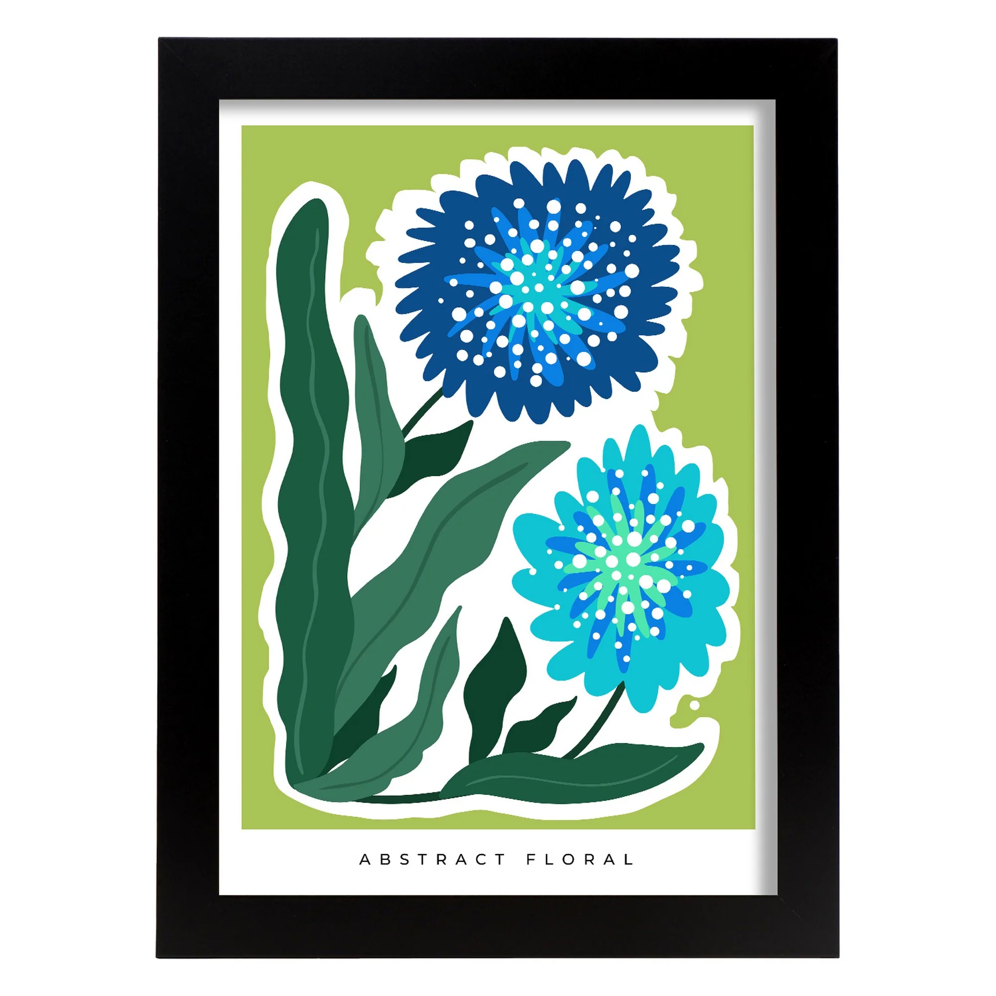 Lámina Abstracta Floral Azul - Imagen 4