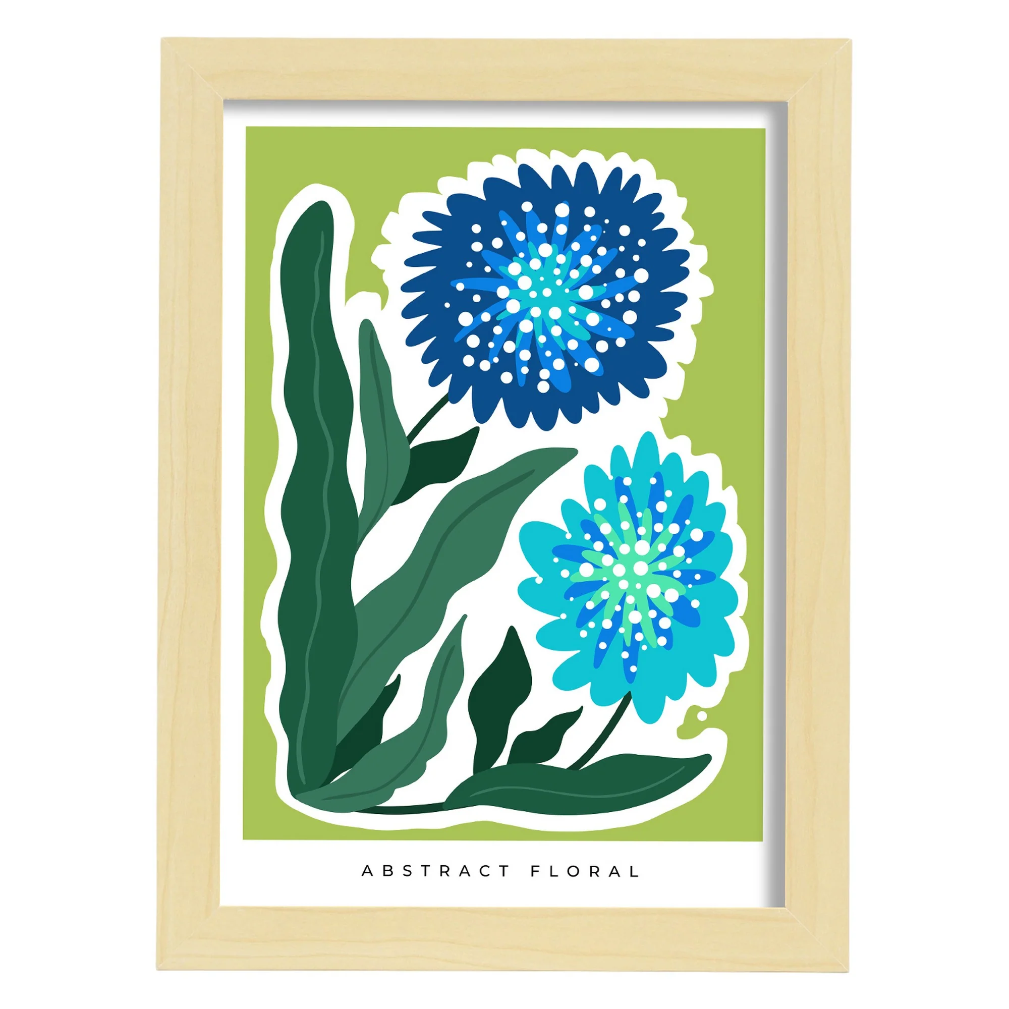 Lámina Abstracta Floral Azul - Imagen 3