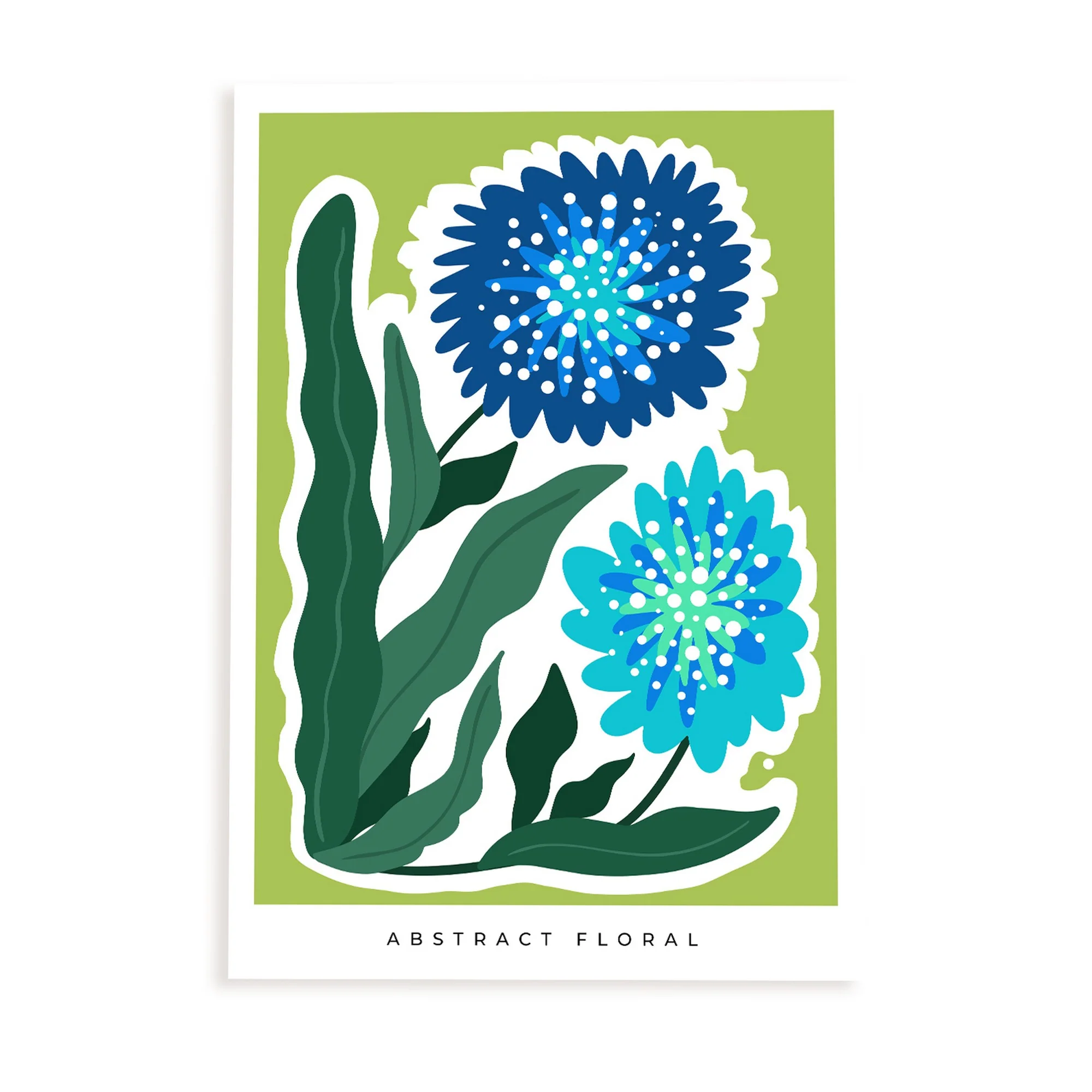 Lámina Abstracta Floral Azul - Imagen 5