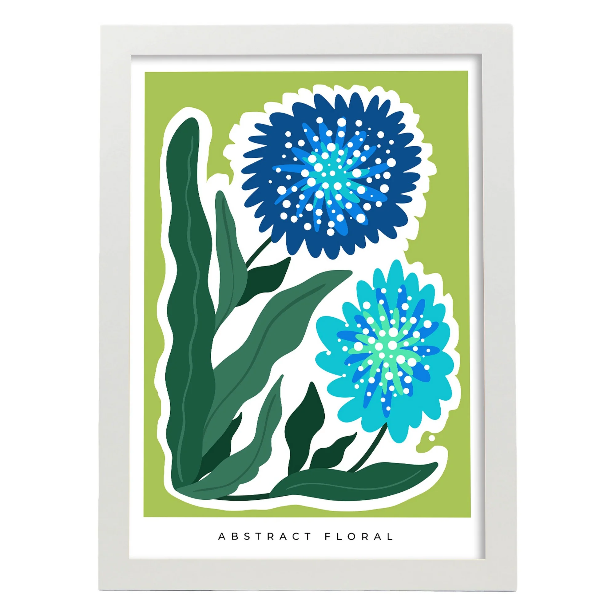 Lámina Abstracta Floral Azul - Imagen 6