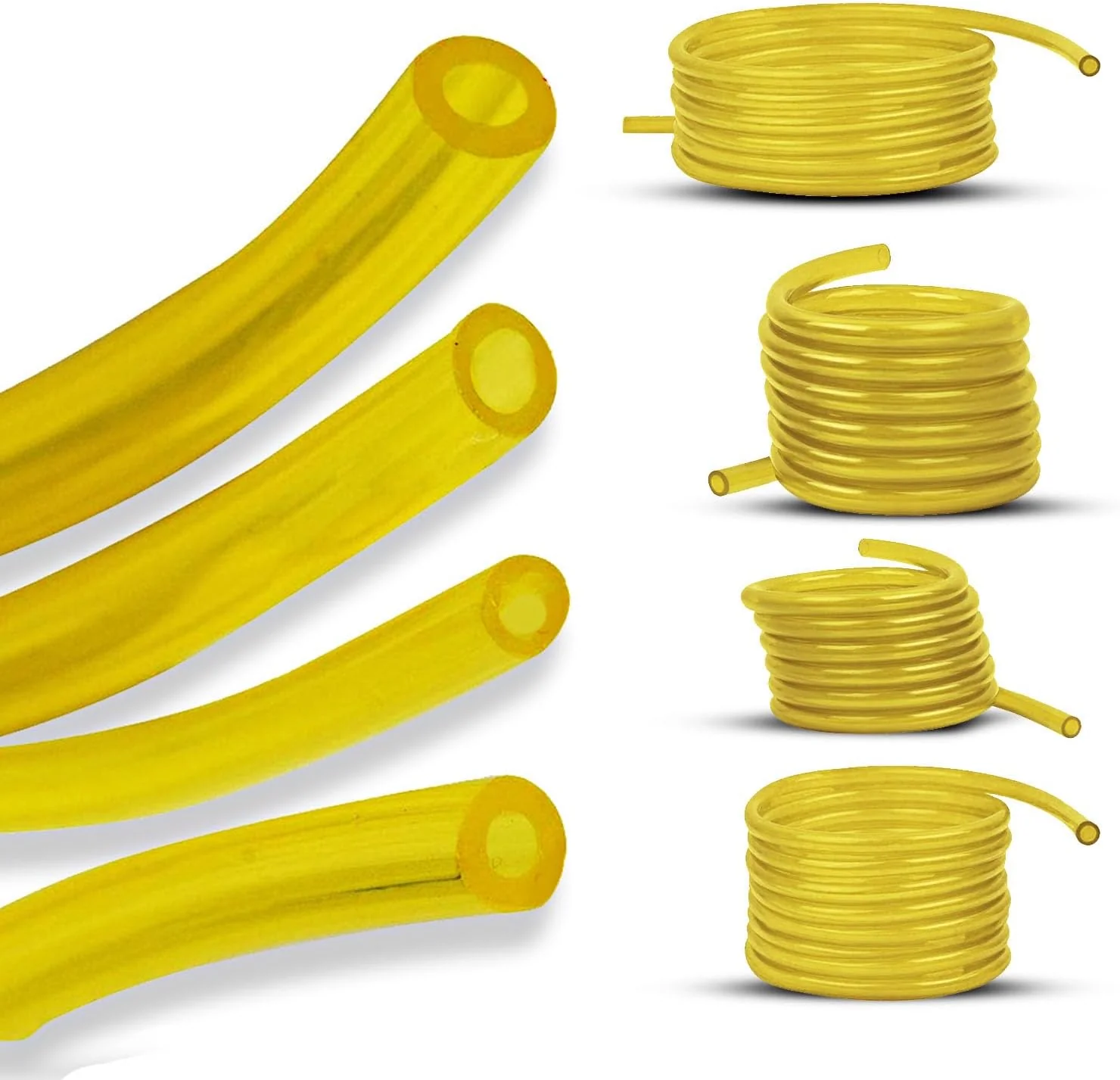 4 tamaños de manguera para desbrozadora, motosierra, soplador y otras herramientas eléctricas para motor de 2 tiempos para Poulan, Craftman (amarillo, 4 piezas)