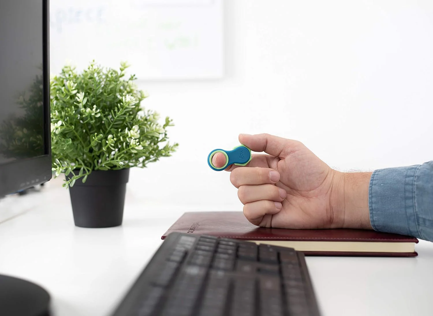 Yogi Juguete antiestrés, Fidget Spinners para adultos, alivio de la ansiedad, perfecto para TDAH, TDA y autismo, juguetes antiestrés silenciosos para adultos y niños, cinco tamaños de anillos - Océano - Imagen 2