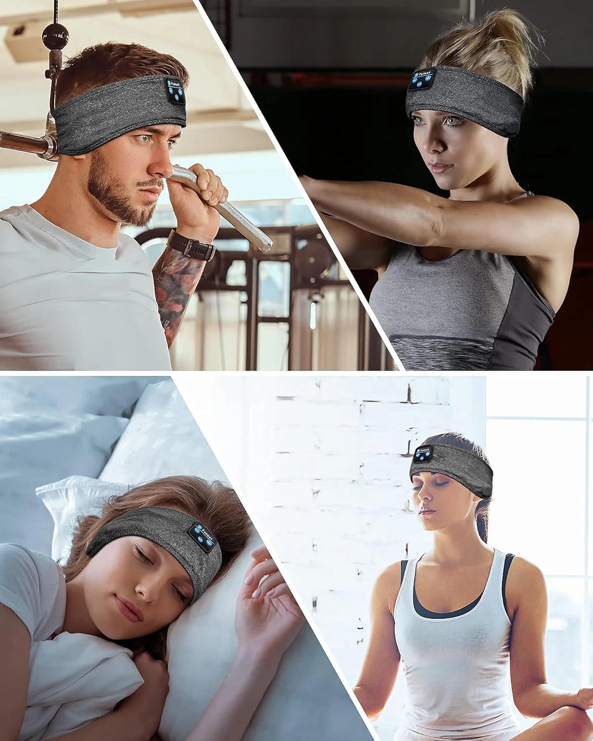 Navly V5.2 - Auriculares deportivos de diadema con altavoces estéreo HD ultrafinos, perfectos para hacer deporte, dormir de lado, viajar en avión, meditar y relajarse - Imagen 8