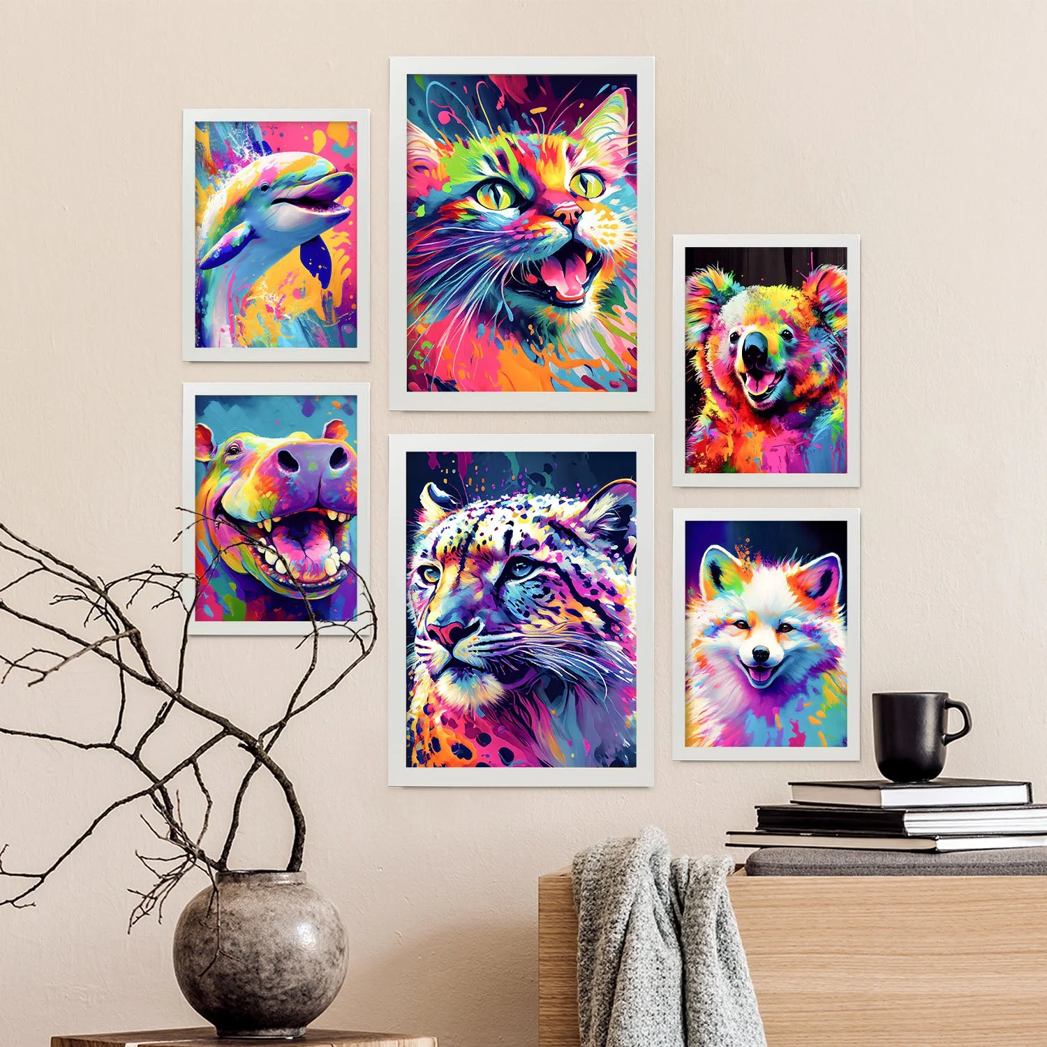Conjunto Abstracto de Animales Nacnic_3, Láminas para Dormitorio - Imagen 4