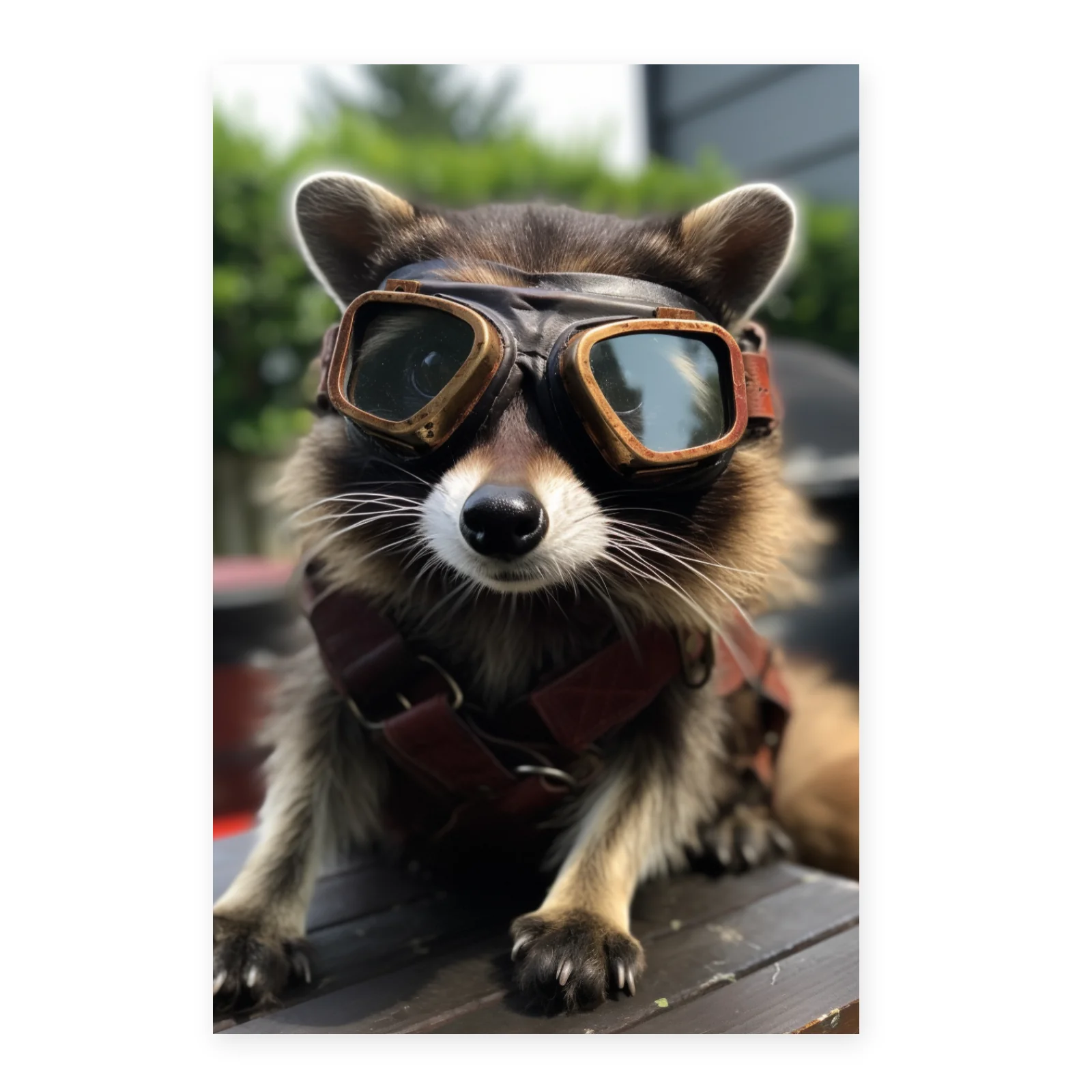 Póster Vintage de Mapache con Gafas de Aviador - Imagen 4
