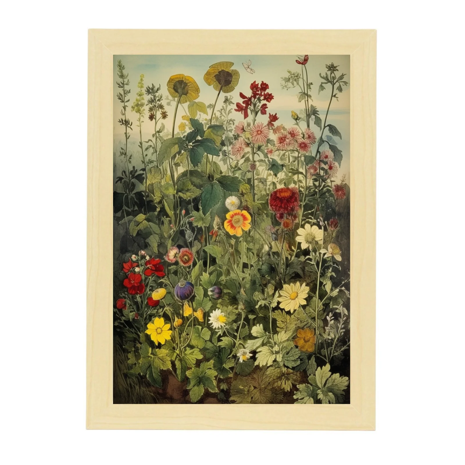 Lámina Cromolitografía Victoriana de Flores y Plantas del Prado - Imagen 3