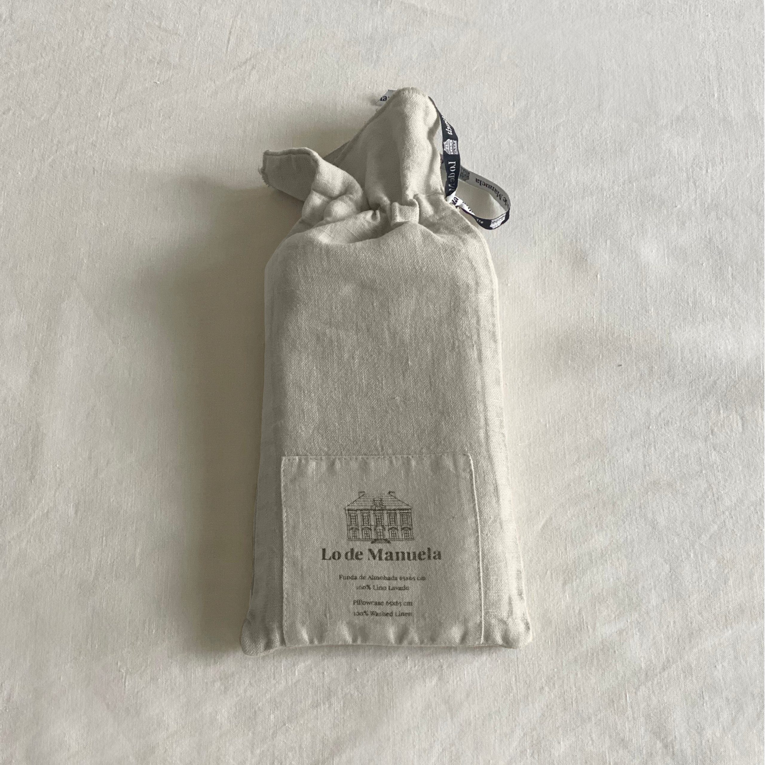 Funda de Almohada · Puro Lino Lavado · Color Beige